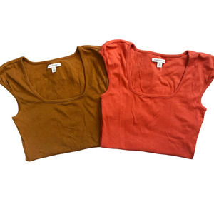 Free Assembly Cotton Bodysuit Bundle Lot of 2 Womens Size S